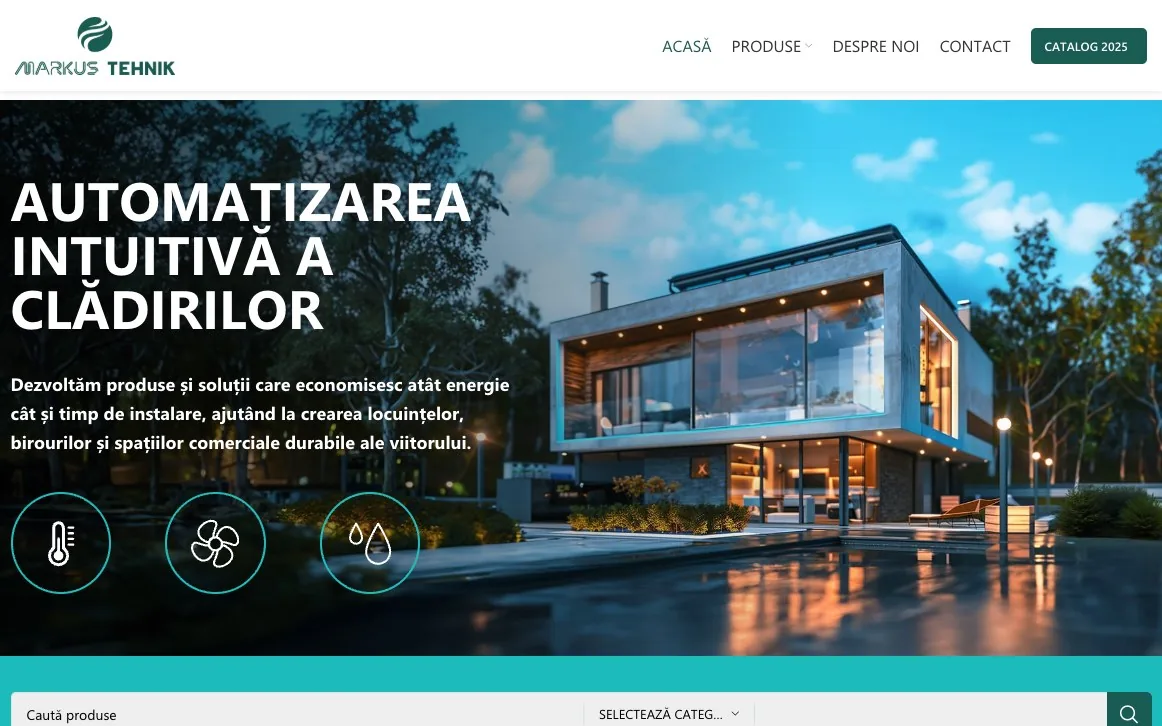 Website Markus Tehnik, automatizări pentru clădiri